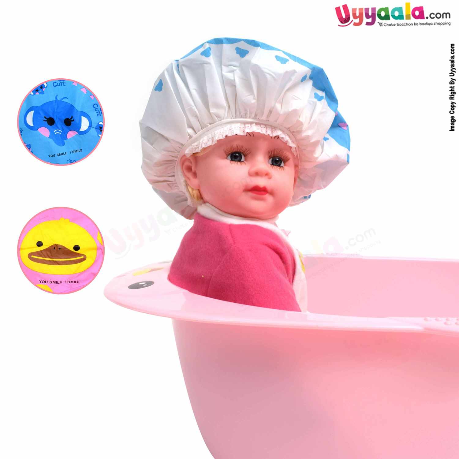 ANYA Fashion & Cute Shower Caps for Babies with Baby Elephant & Duck Print