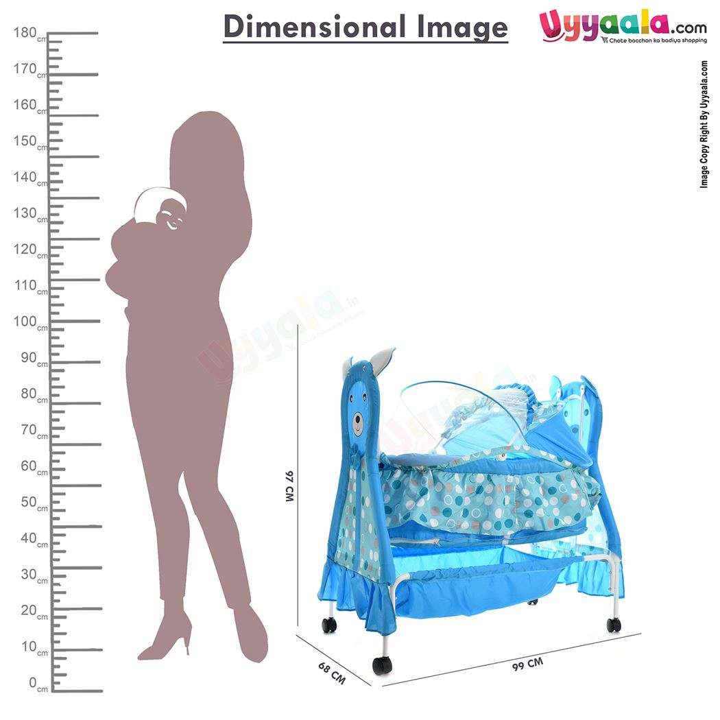 Shop for Cool Baby Cradle with Soft Bedding & Mosquito Net in India at uyyaala.com