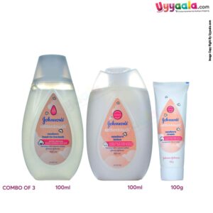 JOHNSONS Cottontouch Newborn Head-To-Toe Bath 100ml, Baby Lotion 100ml & Cream 100g ( Combo of 3 )