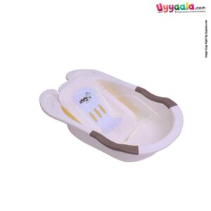 KHANU Plastic tub with Sitting Tray and Water Drainage System, Cream