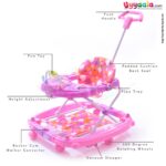 BAYBEE Guidance Walker Cum Rocker 3 In 1 - Orange, Purple-uyyala-com.myshopify.com-Walkers-Baybee