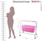 Baby Cradle With Mosquito Net Balls Print Pink