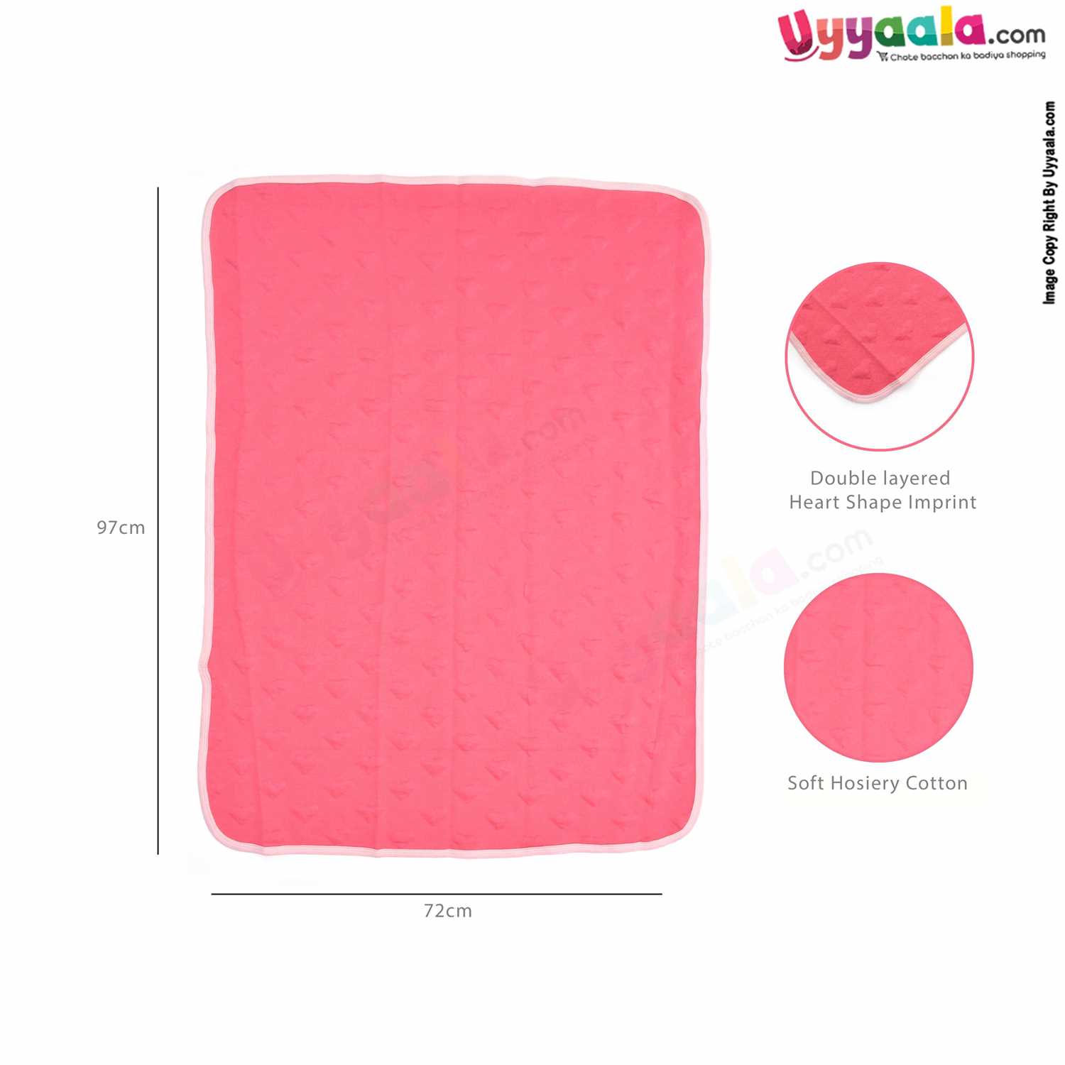 Soft hosiery cotton hooded towel for babies, Pink