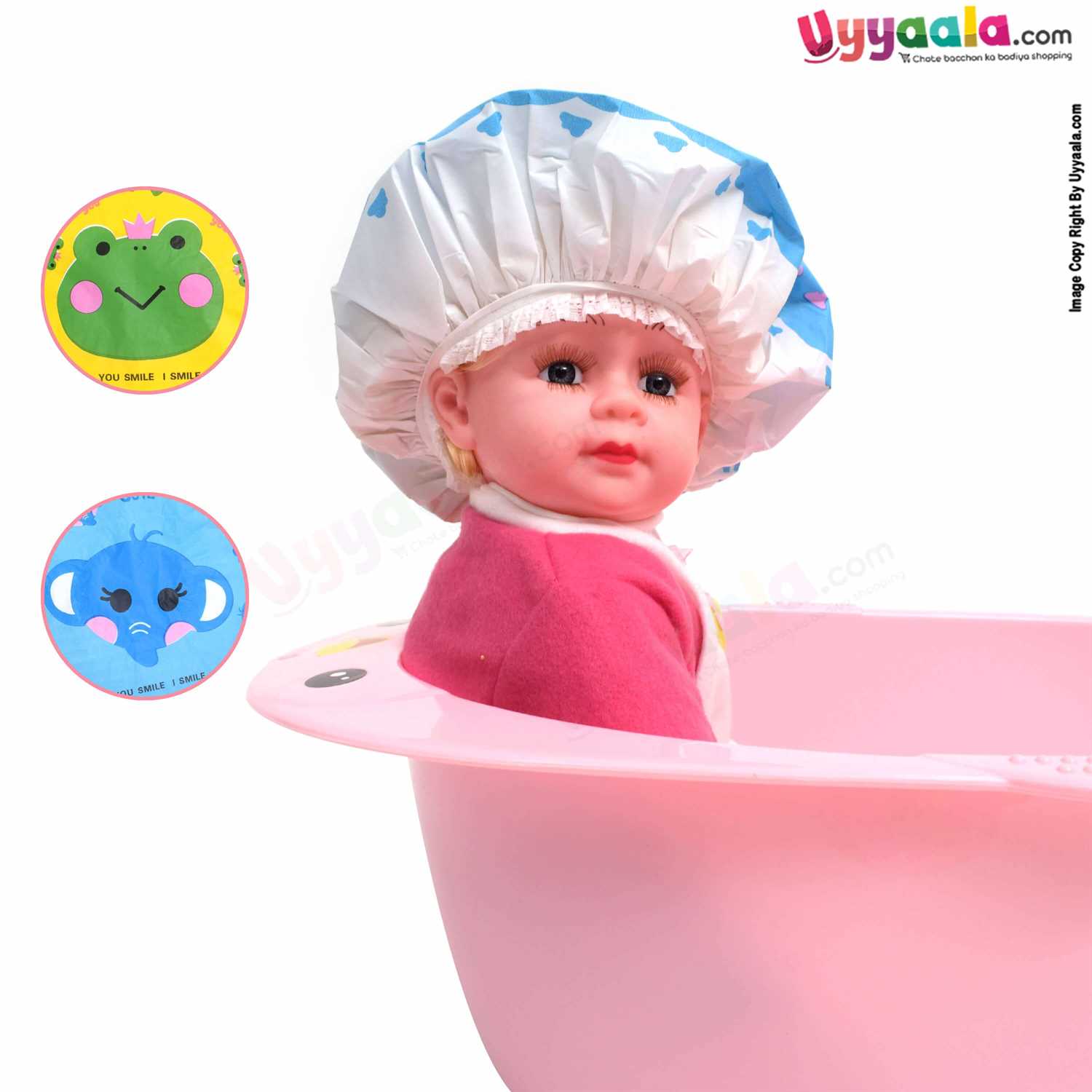 ANYA Fashion & Cute Shower Caps for Babies with Baby Elephant & Frog Print