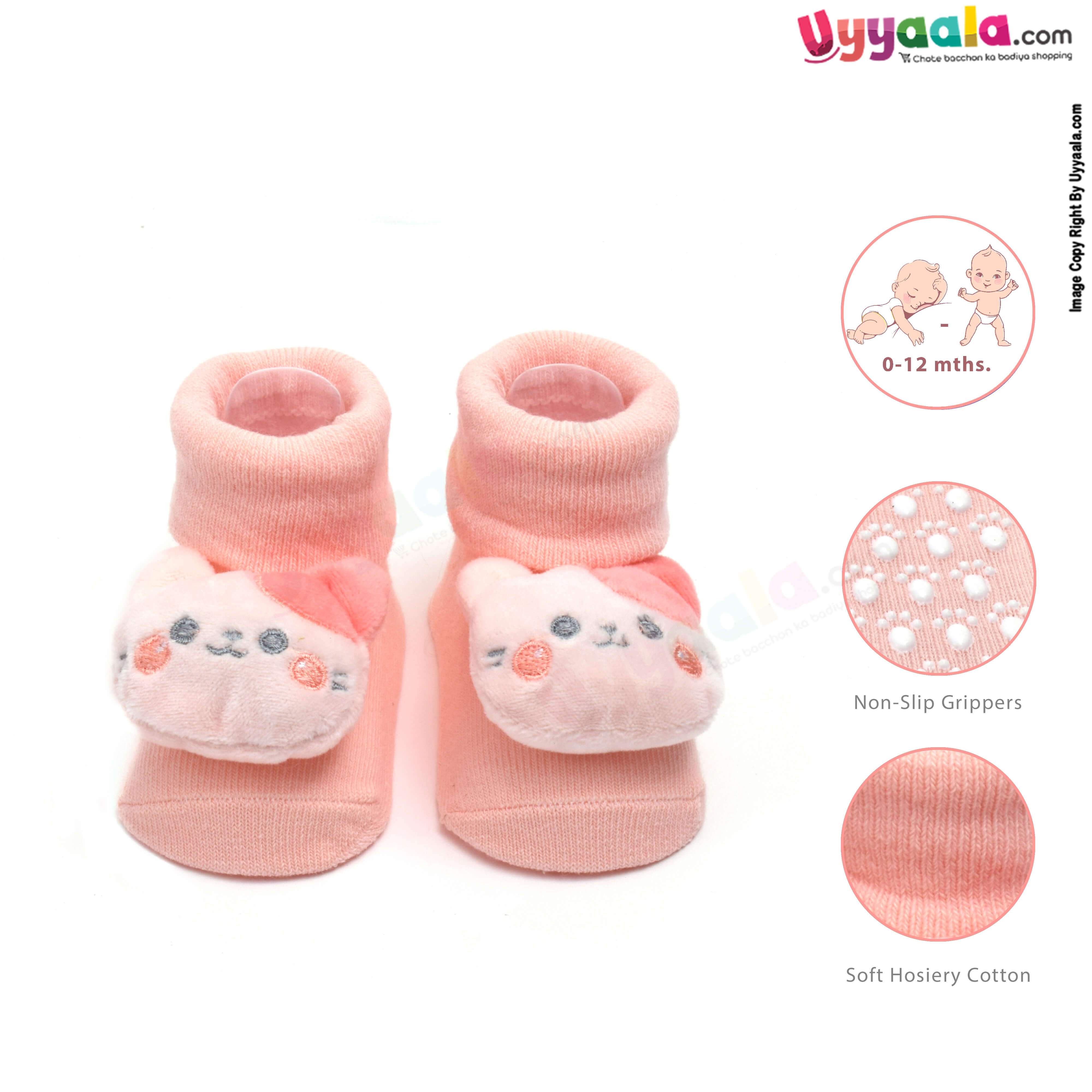 QBEIR Hosiery Cotton Baby Socks with Print, 0 to 12m Age