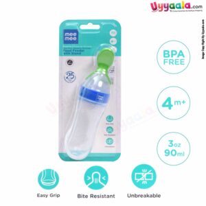 MEE MEE Squeezy Baby Bottle Feeder with Silicone Spoon Tip, 90ml, 4m+Age