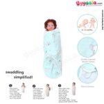 BANANA BABY double Layered Muslin Cotton Swaddle Adjustable Wrapper with Animals Print for Babies 0+m Age, Size(74*57cm)