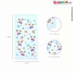 Baby Cotton Towel with Teddy Bear Print 0+m Age, Size(98*48cm)- Sky Blue