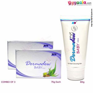 DERMADEW Soap 75g Pack of 2 & Baby Cream 80g ( Combo of 3 )