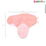 BANANA BABY double Layered Muslin Cotton Swaddle Adjustable Wrapper with Animals Print for Babies 0+m Age, Size(75*59cm)-Peach