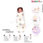 BANANA BABY double Layered Muslin Cotton Swaddle Adjustable Wrapper with Floral Print for Babies 0+12m Age, Size(74*57cm)-White