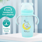 R FOR RABBIT Steebo Crescent Stainless Steel Feeding Bottle With Twin Handle - Blue 240ml