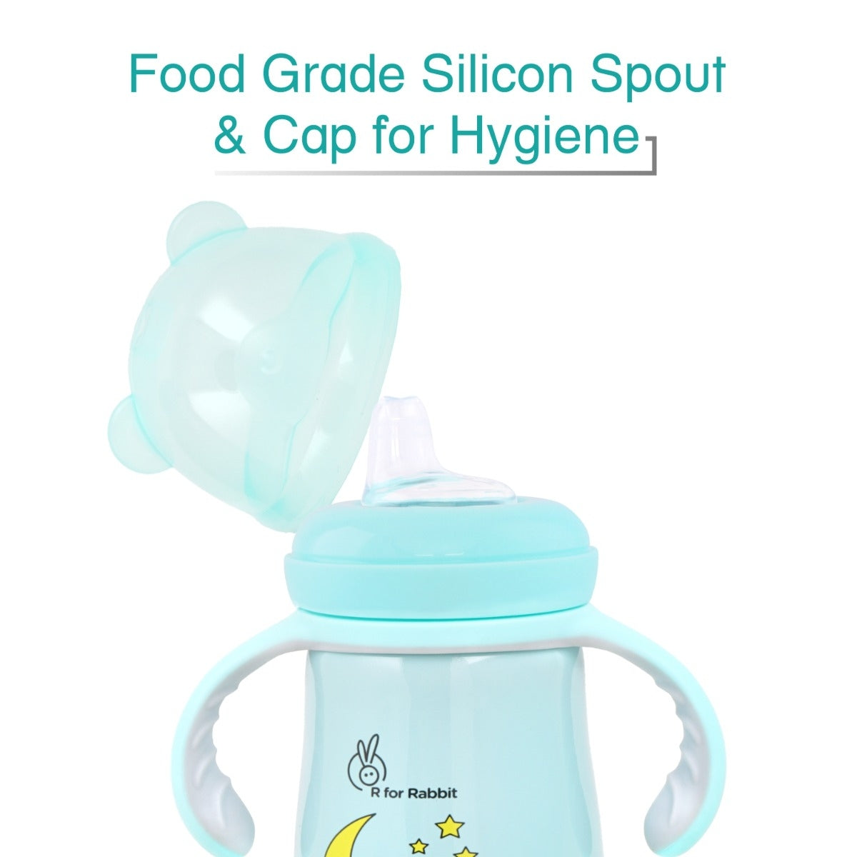 R FOR RABBIT Steebo Crescent Stainless Steel Feeding Bottle With Twin Handle - Blue 240ml