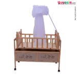 Baby Wooden Swing Cradle With Mosquito Protection net
